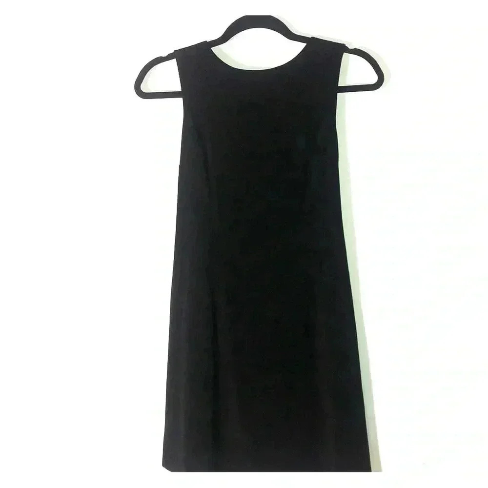 Suede black skater dress